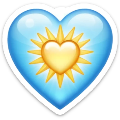 white heart with starburst center sticker