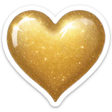sparkly glittery shiny heart sticker
