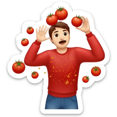 Throwing tomatoes sticker