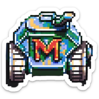 tank with the letter M written on it sticker