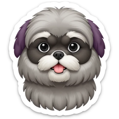 Dark grey shih tzu sticker