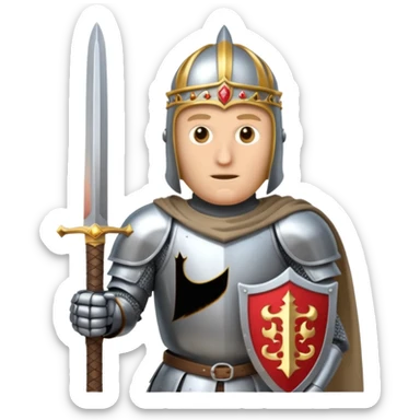Knight with king Baldwin IV mask sticker