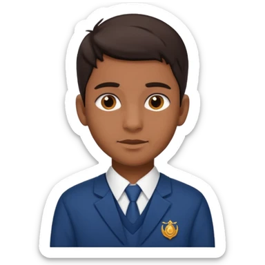 Indian male high school student brown skin dark hair sticker