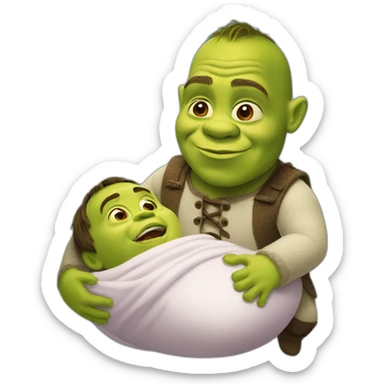 Shrek going to birth sticker