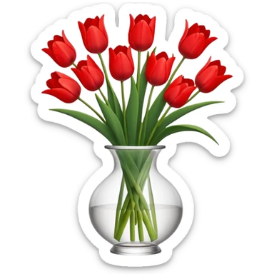 Minimalistic flat vector icon, iOS style, thin black contour on white background. Flower bouquet arranged in a simple vase. Clean, elegant, no text, no shadows.
 sticker