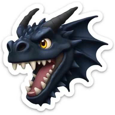 Dragón negro furia nocturna sticker