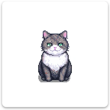 chubby cat pixel art sticker