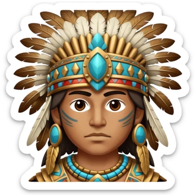 Toltec warrior with headdress sticker