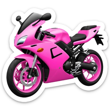 moto sportiva con scritta nera e solo avanti rosa fluorescente  sticker