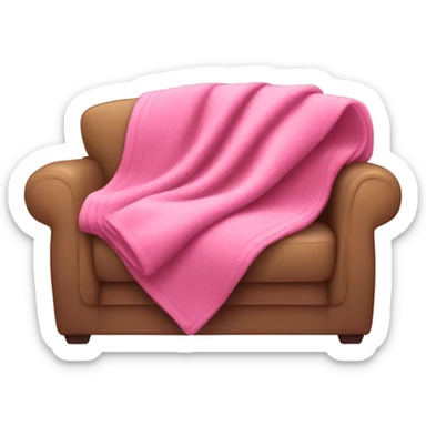 Pink blanket on a sofa sticker