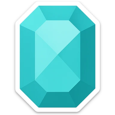 turquoise gemstone, modern icon style, simple and recognizable sticker