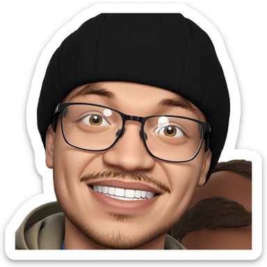 smiling boy with glasses portrait sticker