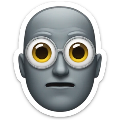 a man with owl eyes and mouth as if they were his own mouth and eyes sticker