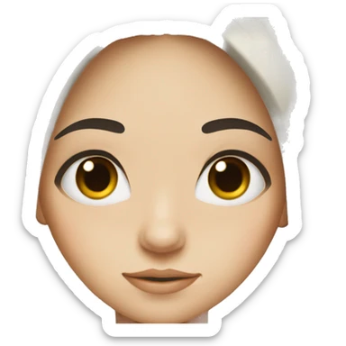 Girl with black hair and hazel eyes  sticker