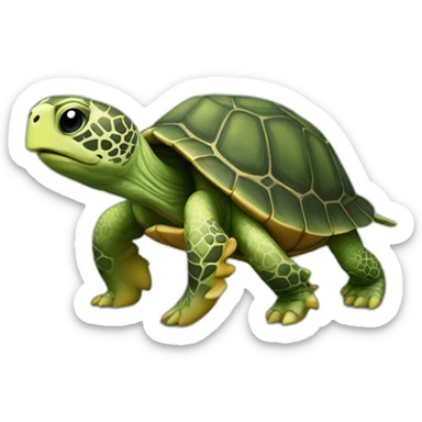 Tortue sur un char sticker