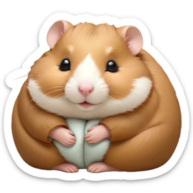 Meme-Worthy Cute Sleeping Brown Hamster Portrait Emoji, Head resting peacefully with a contented smile, showcasing a delightfully compact build and a luxuriously soft rich brown coat, eyes shut in a serene nap, Simplified yet hilariously adorable features, highly detailed, glowing with a soft, drowsy light, high shine, relaxed and utterly lovable, stylized with an air of playful laziness, bright and heartwarming, soft glowing outline, capturing the essence of a comically sleepy hamster, so meme-worthy it feels like it could instantly become the next viral sensation of adorable slumber! sticker