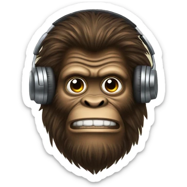 Sasquatch with headphones sticker