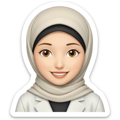 Hijab white coat sticker