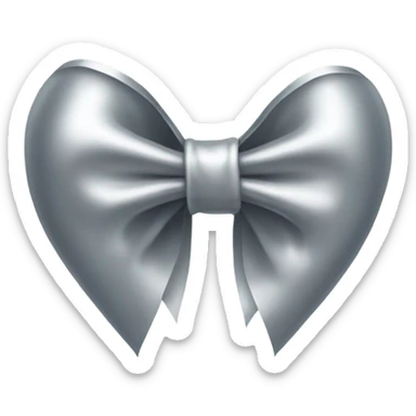 bow of a silver heart sticker