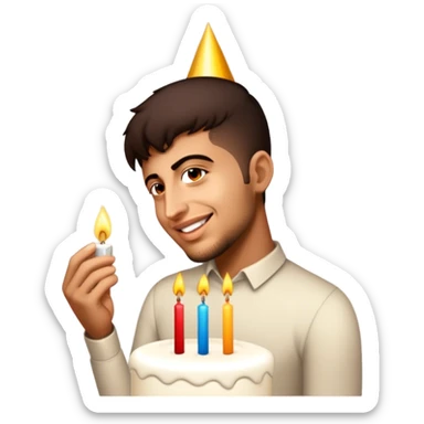 character celebrates birthday sticker