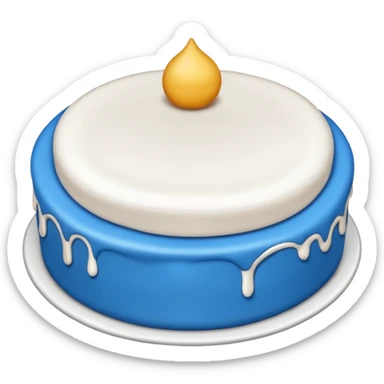 Emoji de bolo de menino azul com branco sticker