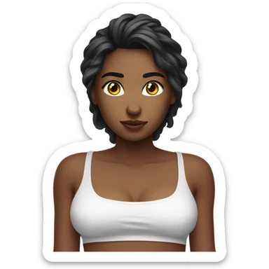 A beautiful girl in a croc top fighting with her boyfriend  sticker