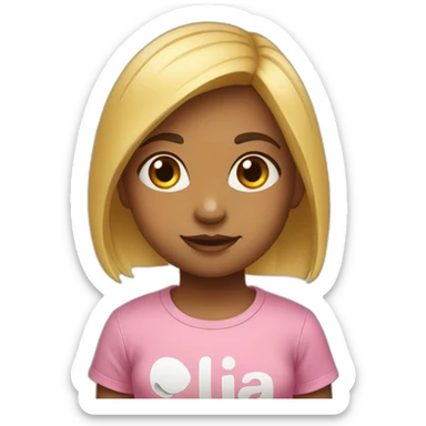 A cute little girl with a t-shirt says Lia sticker
