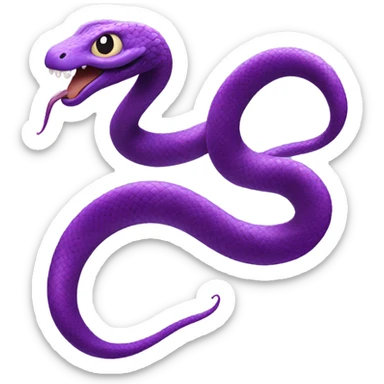 A purple snake dancing enthusiastically, energetic and lively. sticker