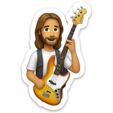 Jesus playing Fender jazz bass guitar sticker