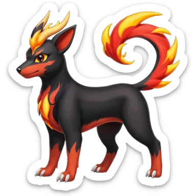 
Canine-Litten-Houndoom-Amaura-Salandit-Noibat-Flareon-Fakémon-fusion (full body) sticker