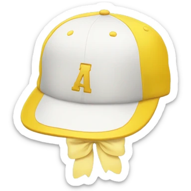 Baseball cap in yellow with bow sticker