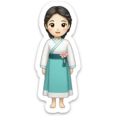 Girl with Korean dress  sticker