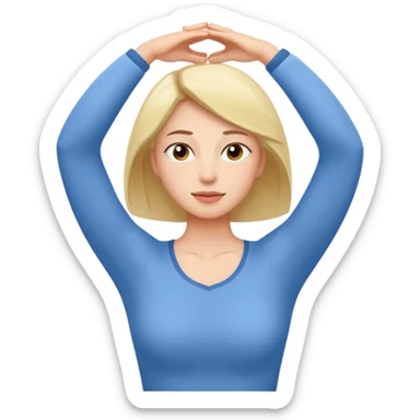 Woman stretching after waking up sticker