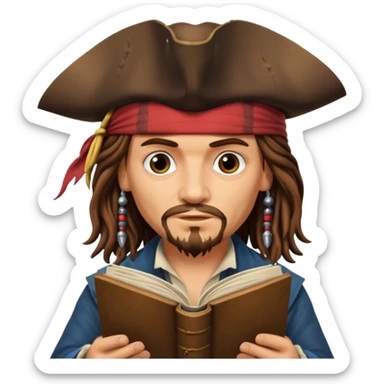 jack sparrow reading sticker