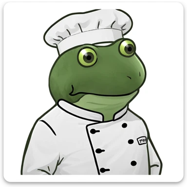 bufo in a chef coat sticker
