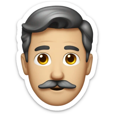 German Man with afunny mustache  sticker