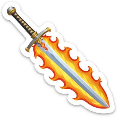 a sword blade on fire emoji sticker