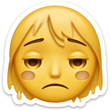 Basic yellow emoji, but he is tired, sad and started crying sticker