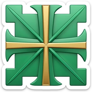 simplified iconic Chakana Andean cross green color sticker