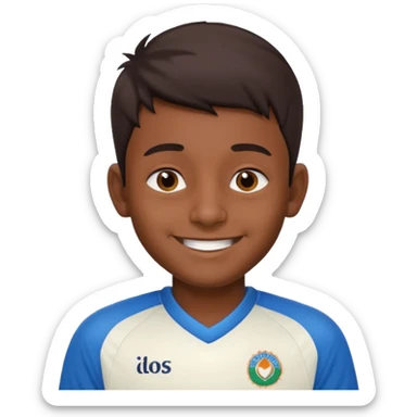 an indian boy wearing indian cricket jersey sticker