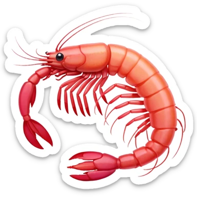 a shrimp with "Envie de crevette" written below sticker
