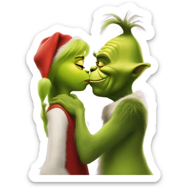 The grinch kissing shrek sticker