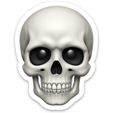 Skull black and white in a any text sticker