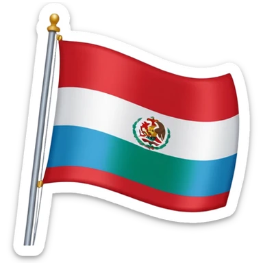 Bandera gitana con rueda roja enel medio i azul arriba dela bandera i verde abajo sticker