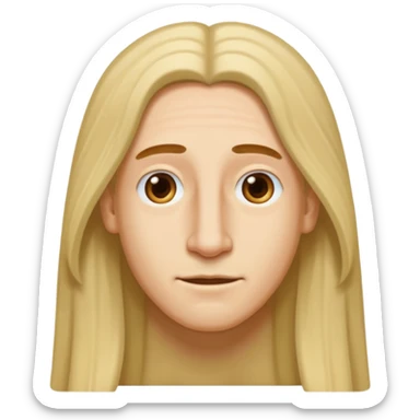Make a emoji of a person with light skin with long nose hair that goes down like 2 inchis with long hair and with not that much hair  sticker