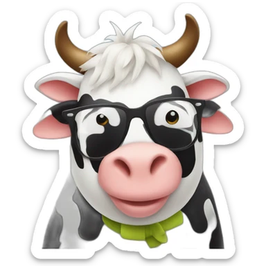 Pinguin dressed as a cow sticker