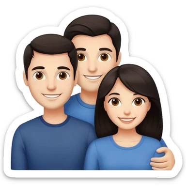 smiling couple with dark hair sticker