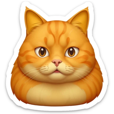 fat yellow confused cat sticker