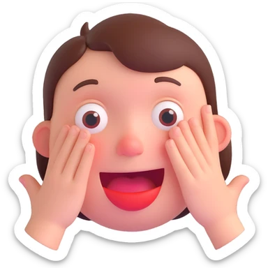 embarrassed face with red cheeks and wide open eyes sticker