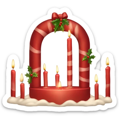 Red Christmas candle arch  Schwibbogen sticker